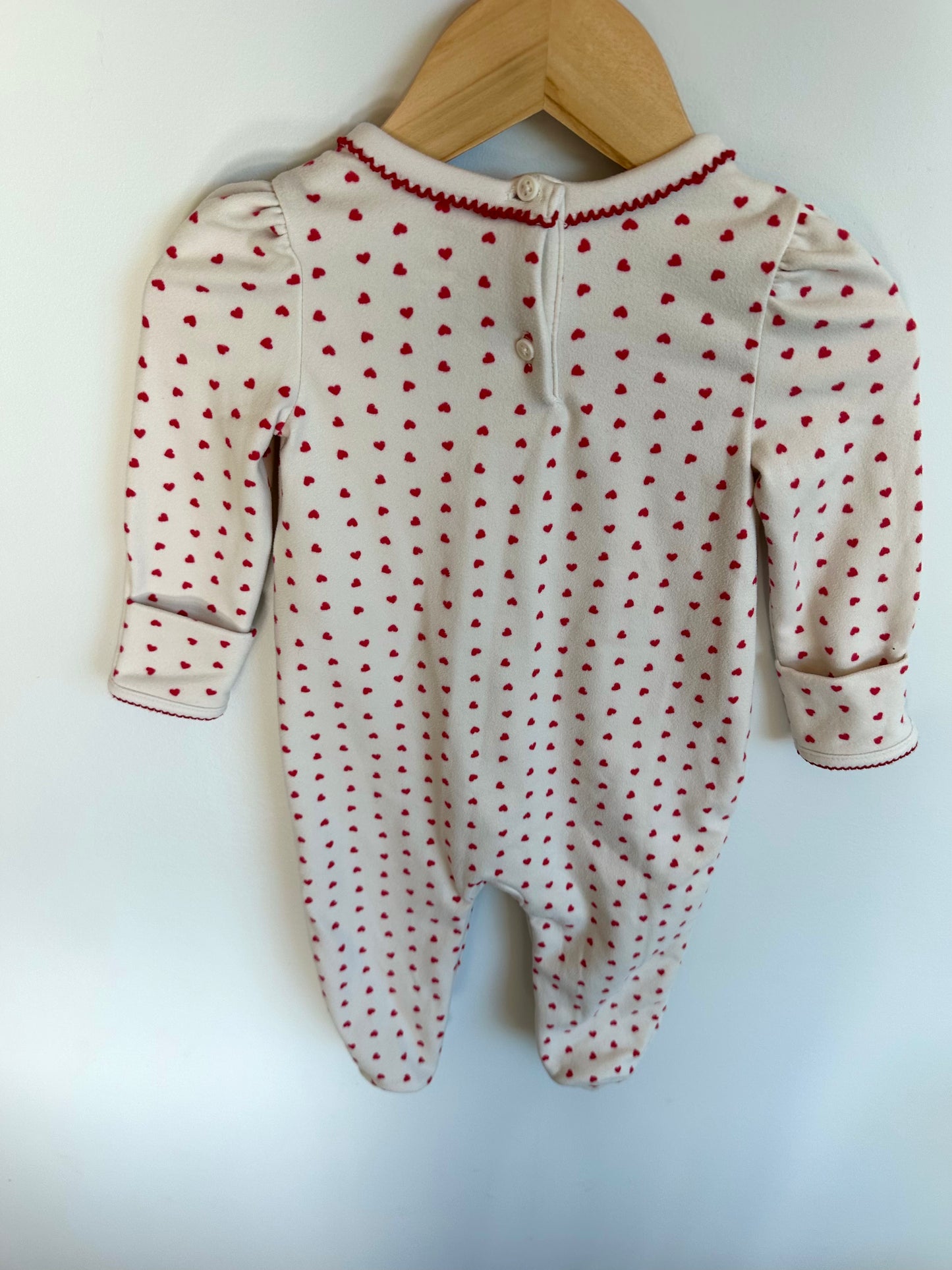 Heart Fleece Jumpsuit / 3-6m