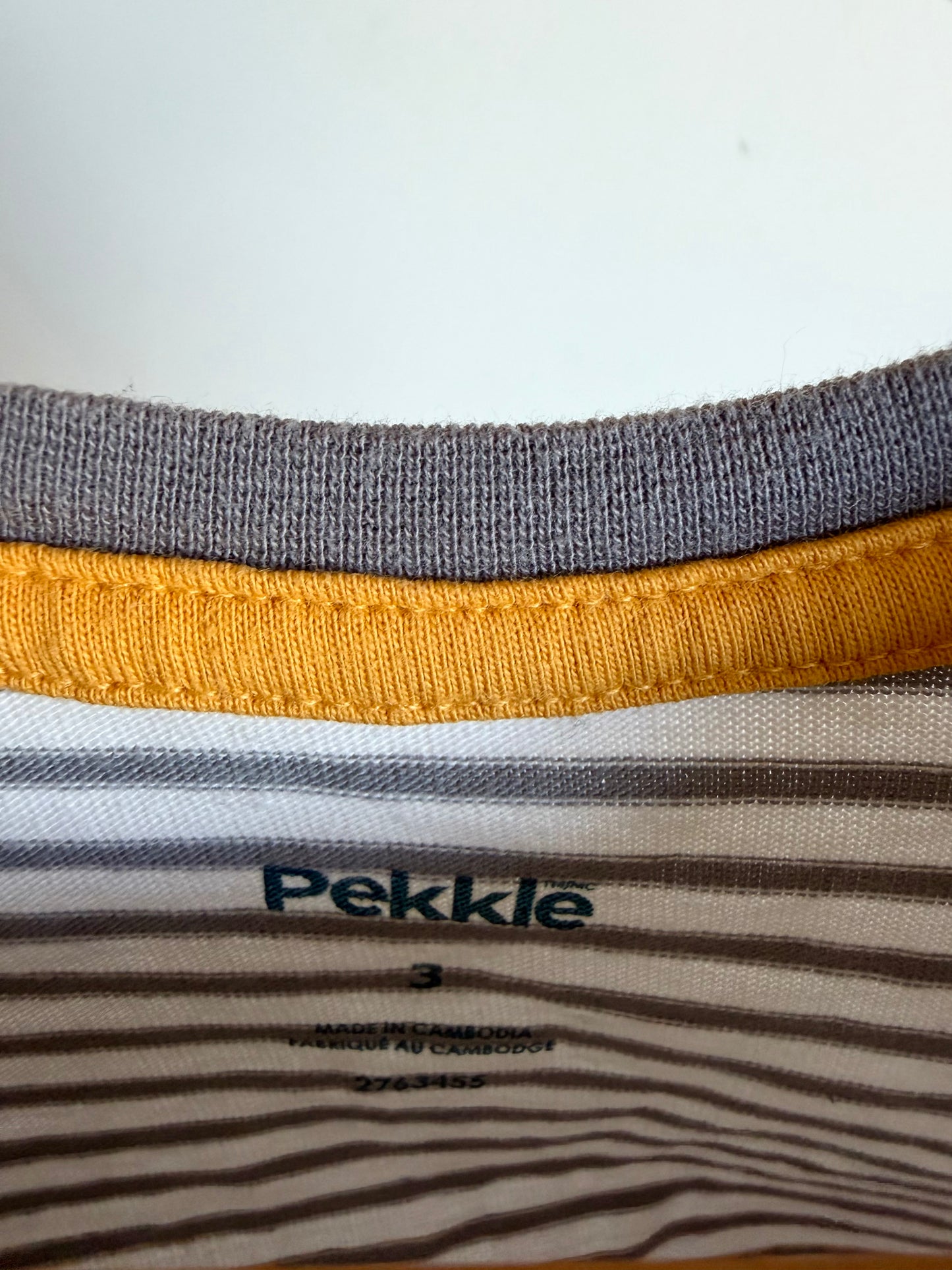 Grey Striped Pocket T-shirt / 3T