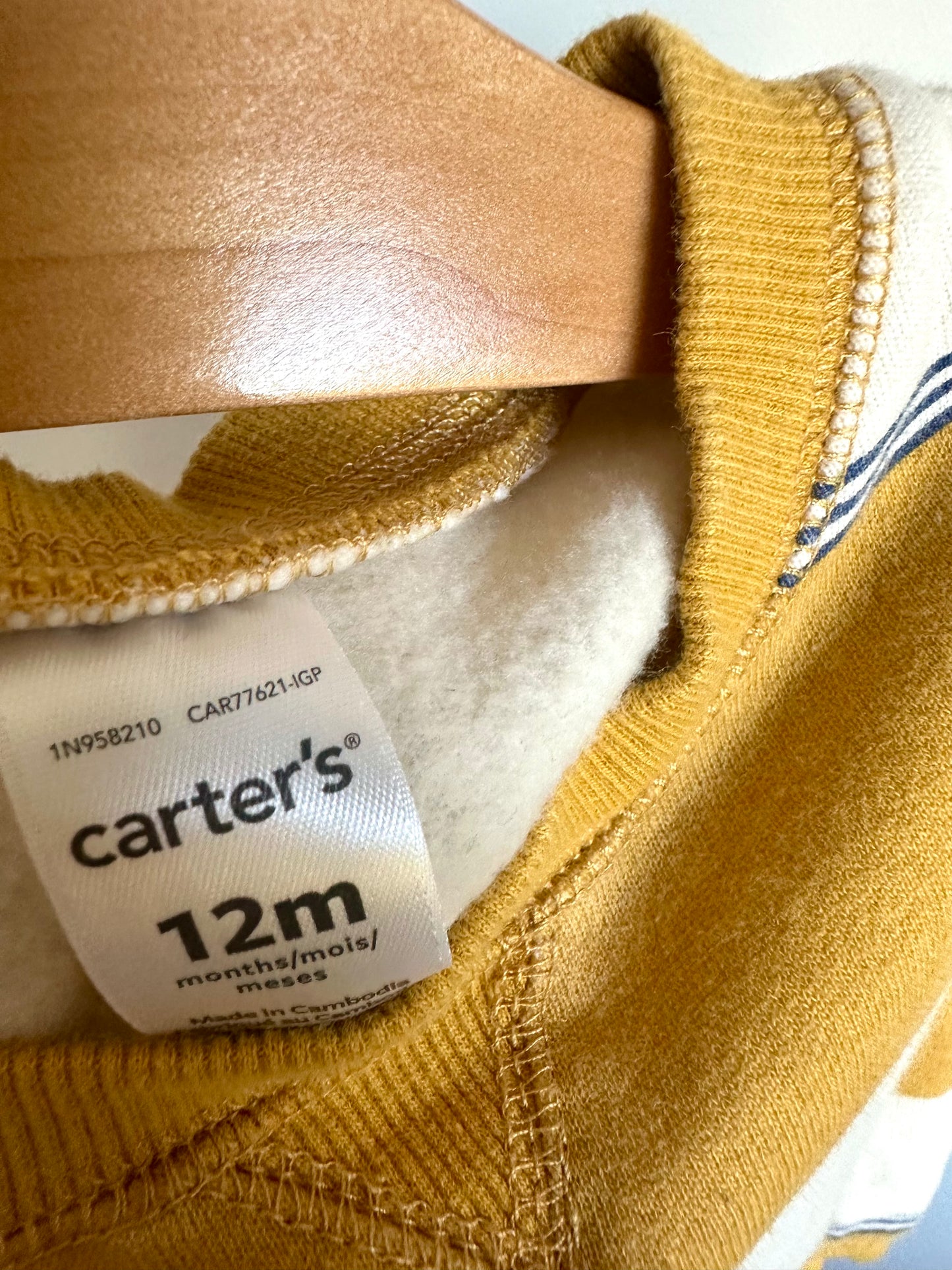 White + Burnt Orange Shirt / 12m