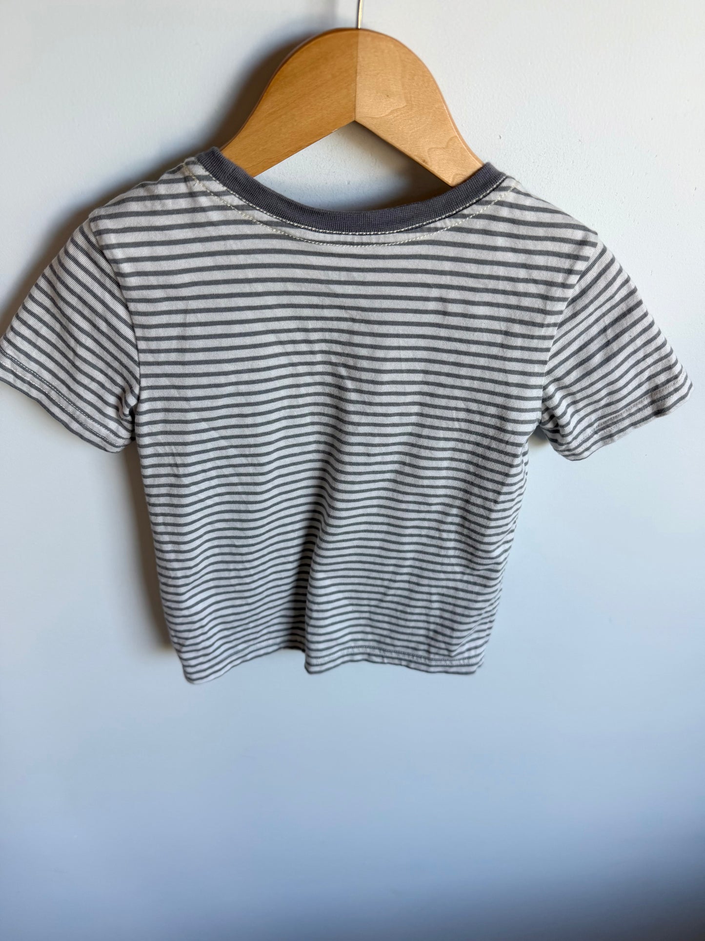Grey Striped Pocket T-shirt / 3T