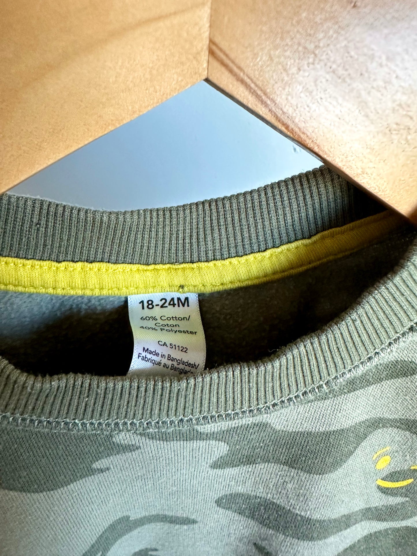 Camo Wink Face Sweater / 18-24m