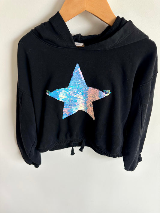 Sequin Star Cropped Hoodie / 6-7 years