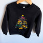 Black Construction Tree Crewneck / 4-5T