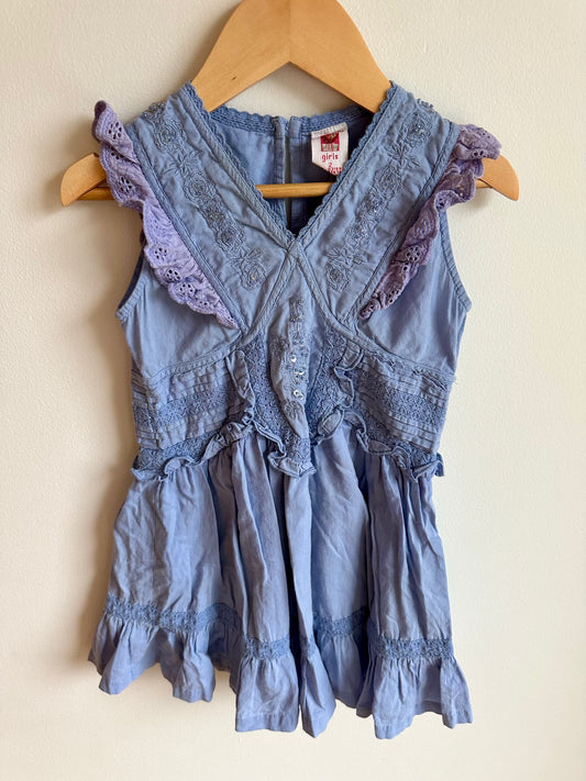 Periwinkle Lace Detail Dress / 2T