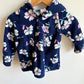 Navy Fleece Floral Hood Sweater / 2T