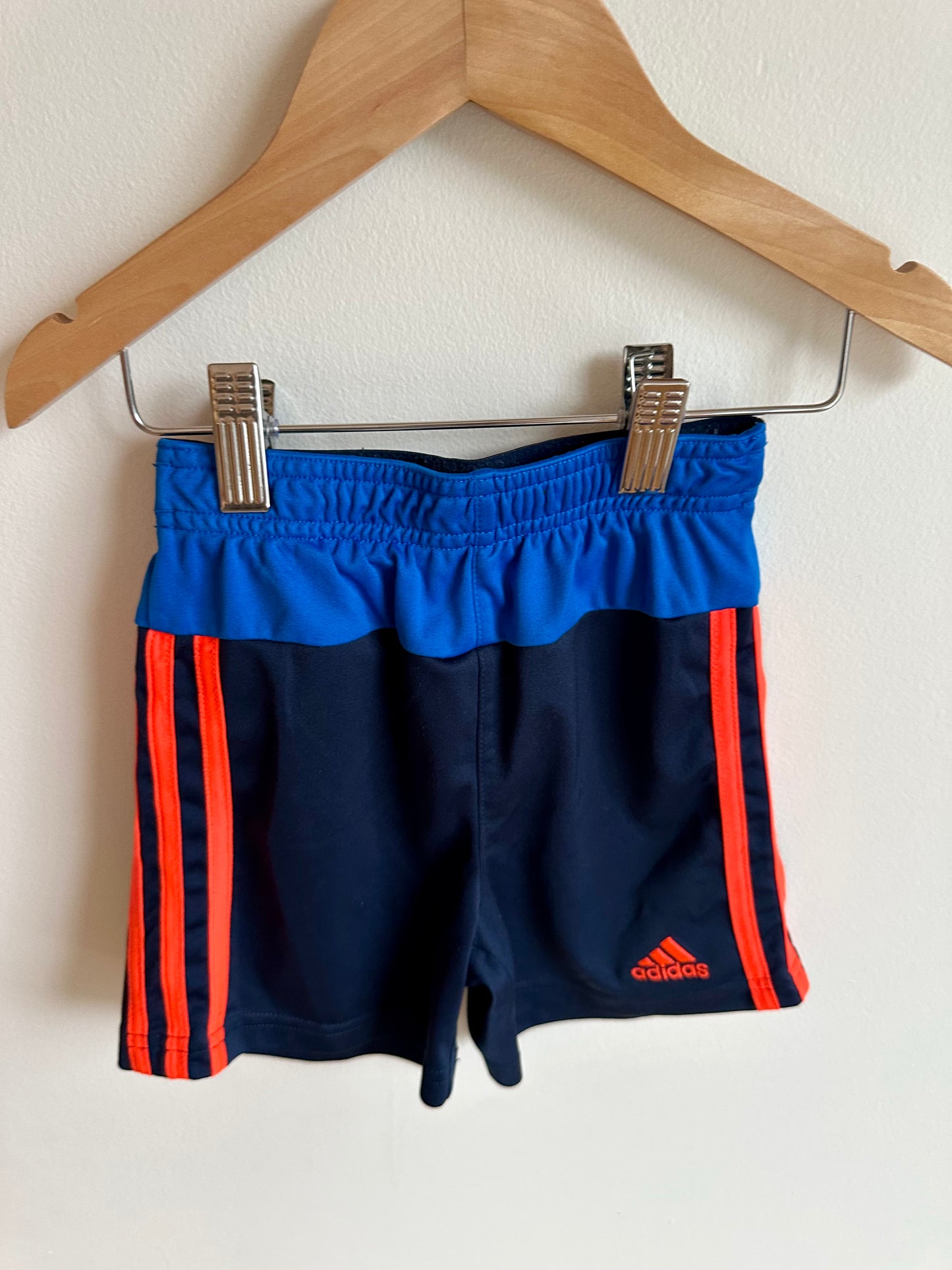 Adidas Navy Shorts with Orange Stripes / 2T