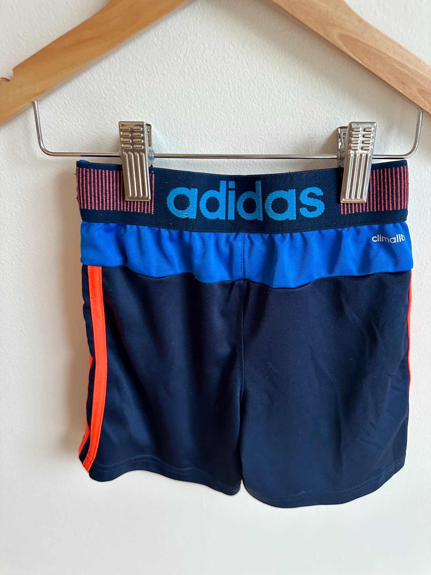 Adidas Navy Shorts with Orange Stripes / 2T