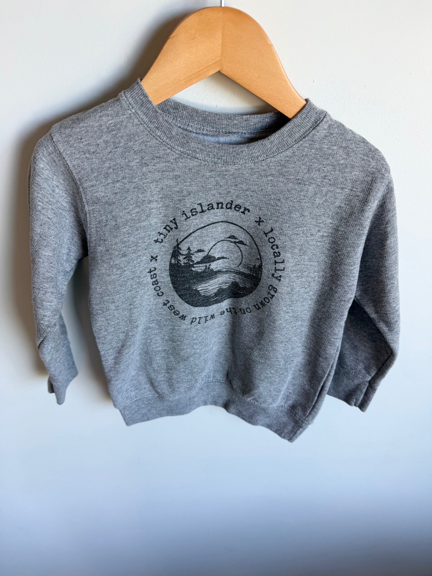 Grey Tiny Islander Crewneck / 3-4T