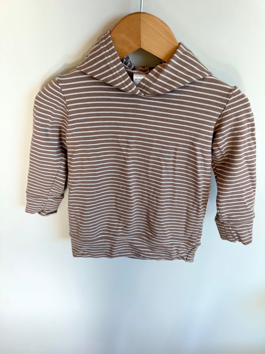 TBA Brown Stripe Bamboo Hoodie / 6-12m