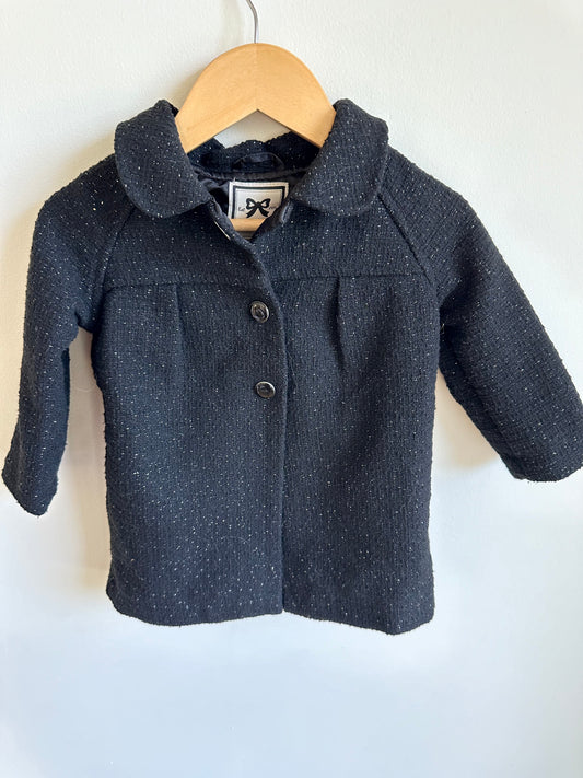 Black Speckled Petty Coat / 12-24m