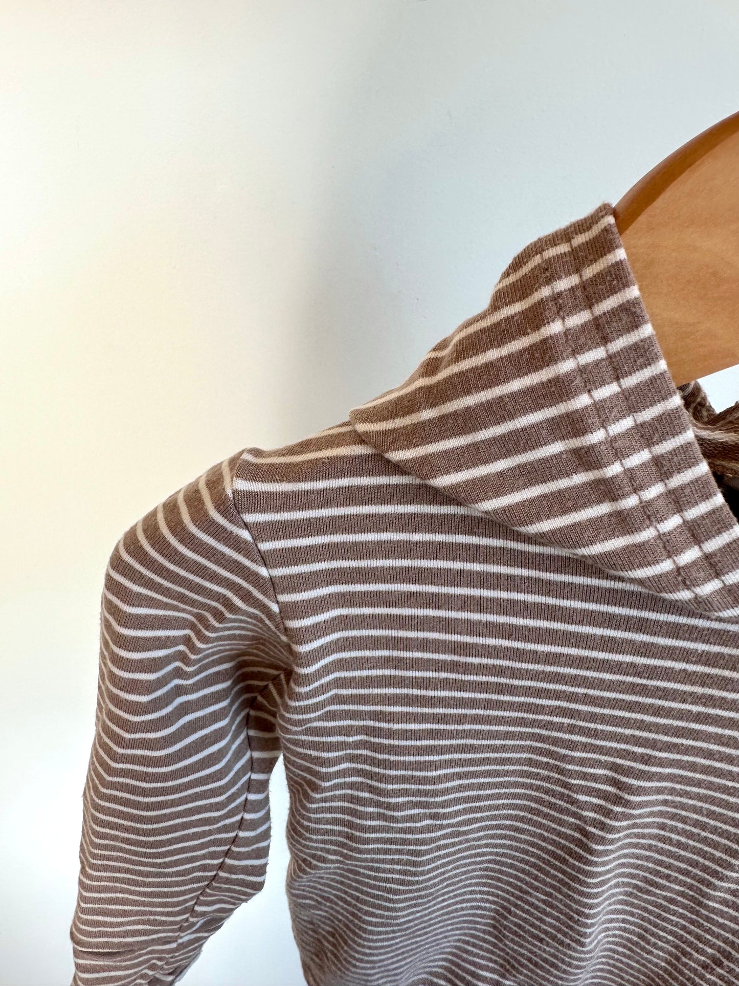 TBA Brown Stripe Bamboo Hoodie / 6-12m