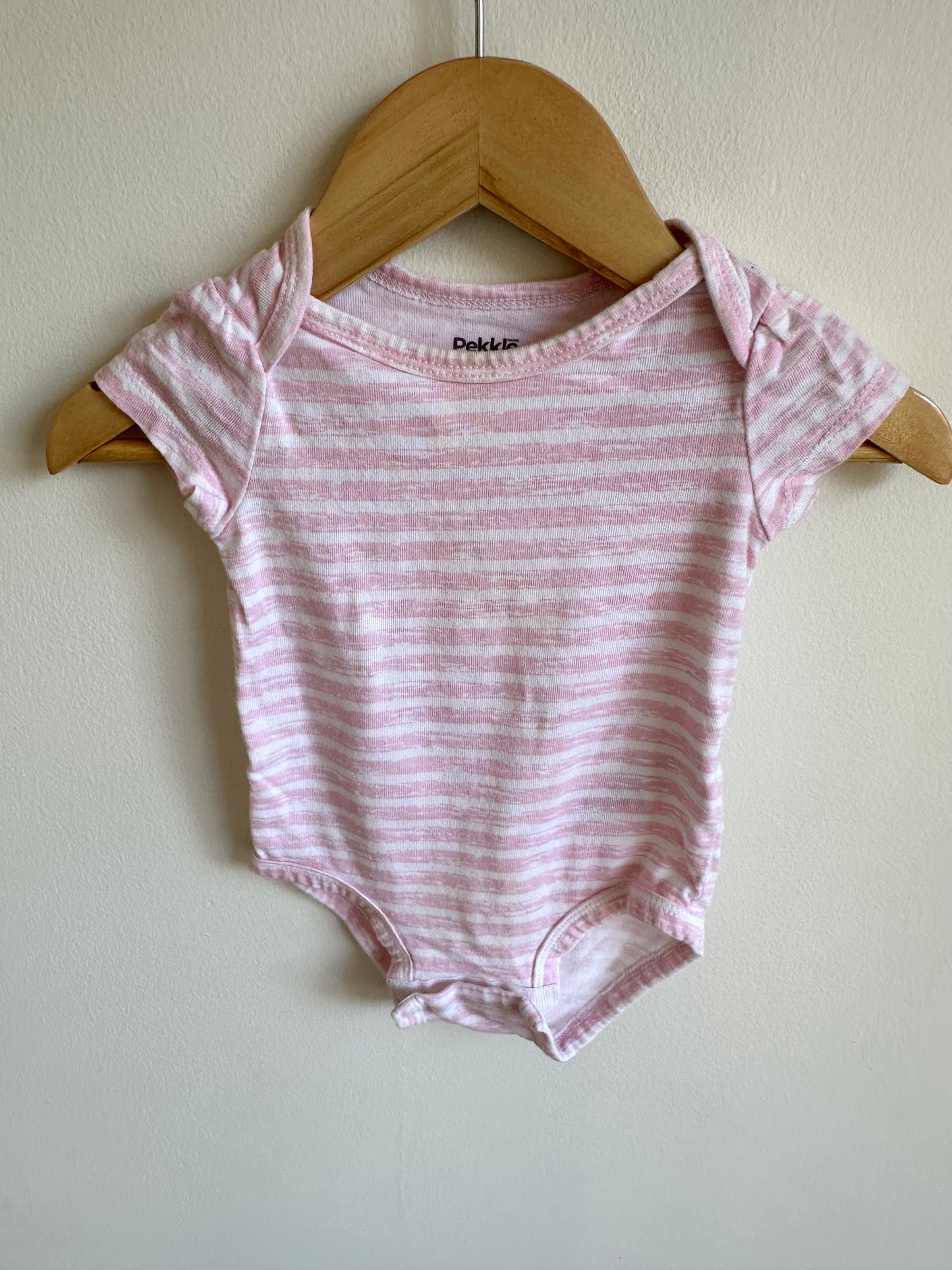 Pink Striped Bodysuit / 6m