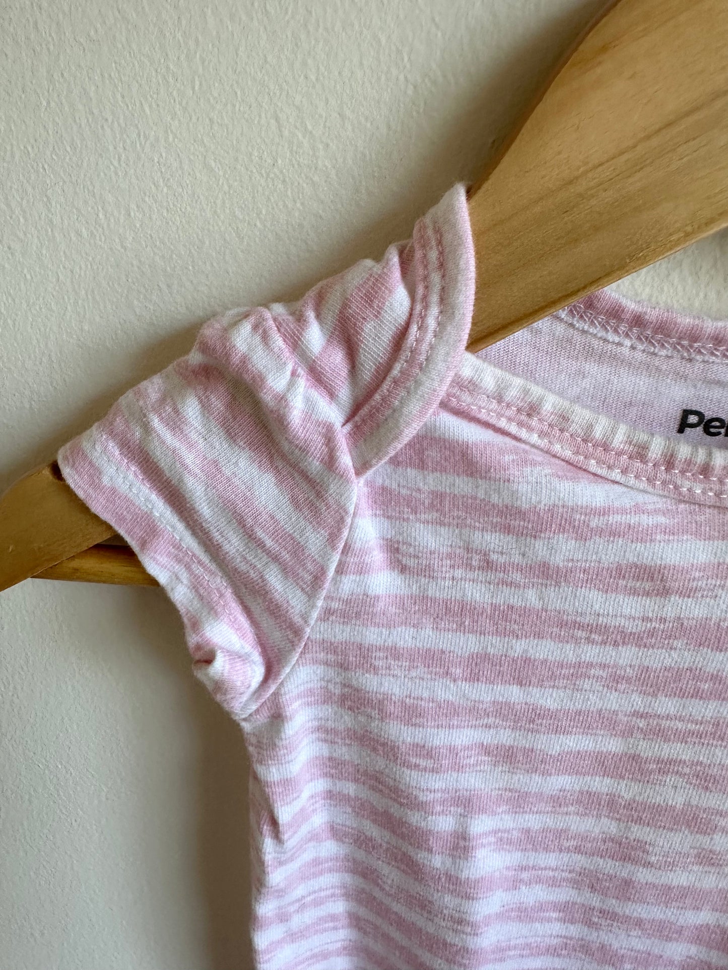 Pink Striped Bodysuit / 6m