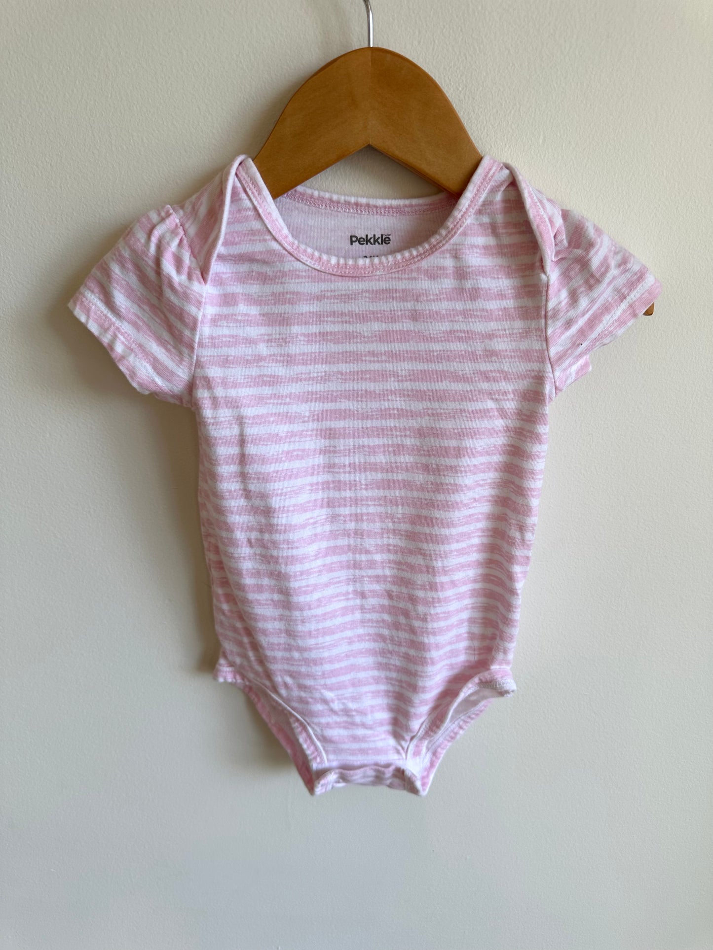 Pink Striped Bodysuit / 6m