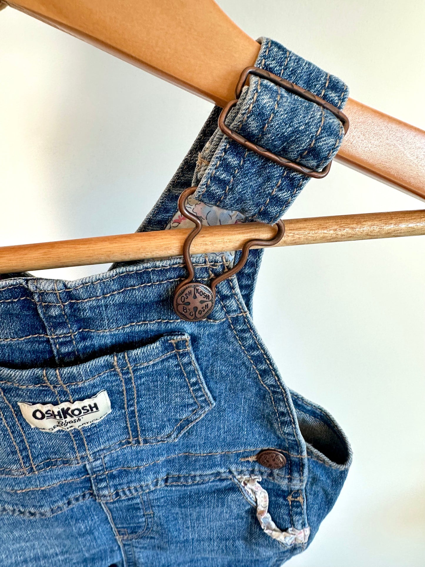OshKosh Floral Cuff Overalls / 9m