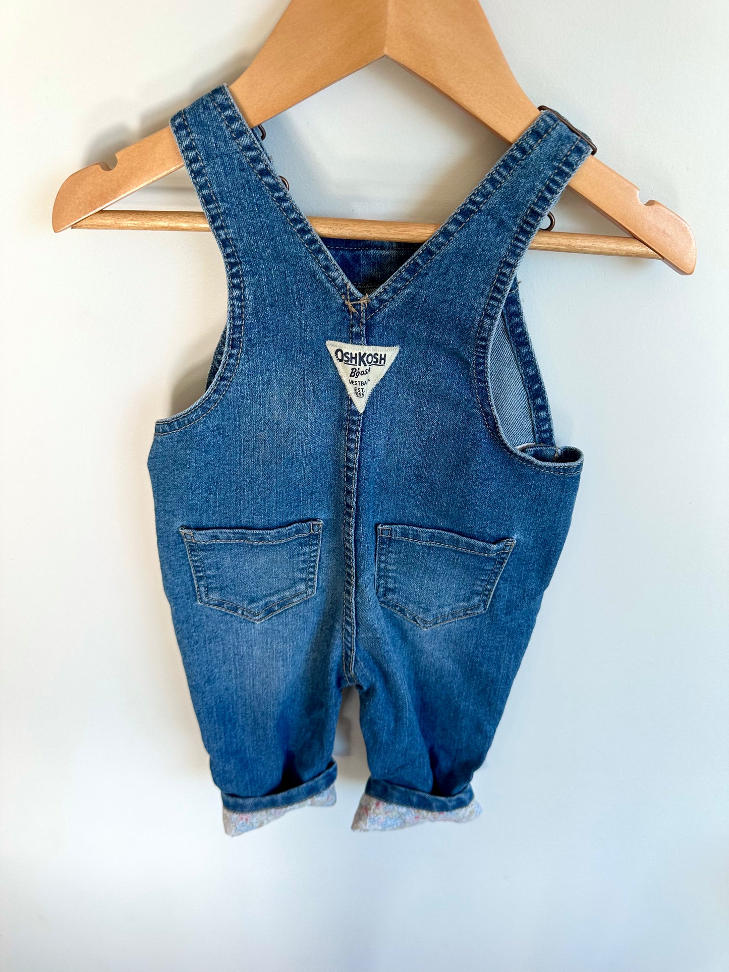 OshKosh Floral Cuff Overalls / 9m
