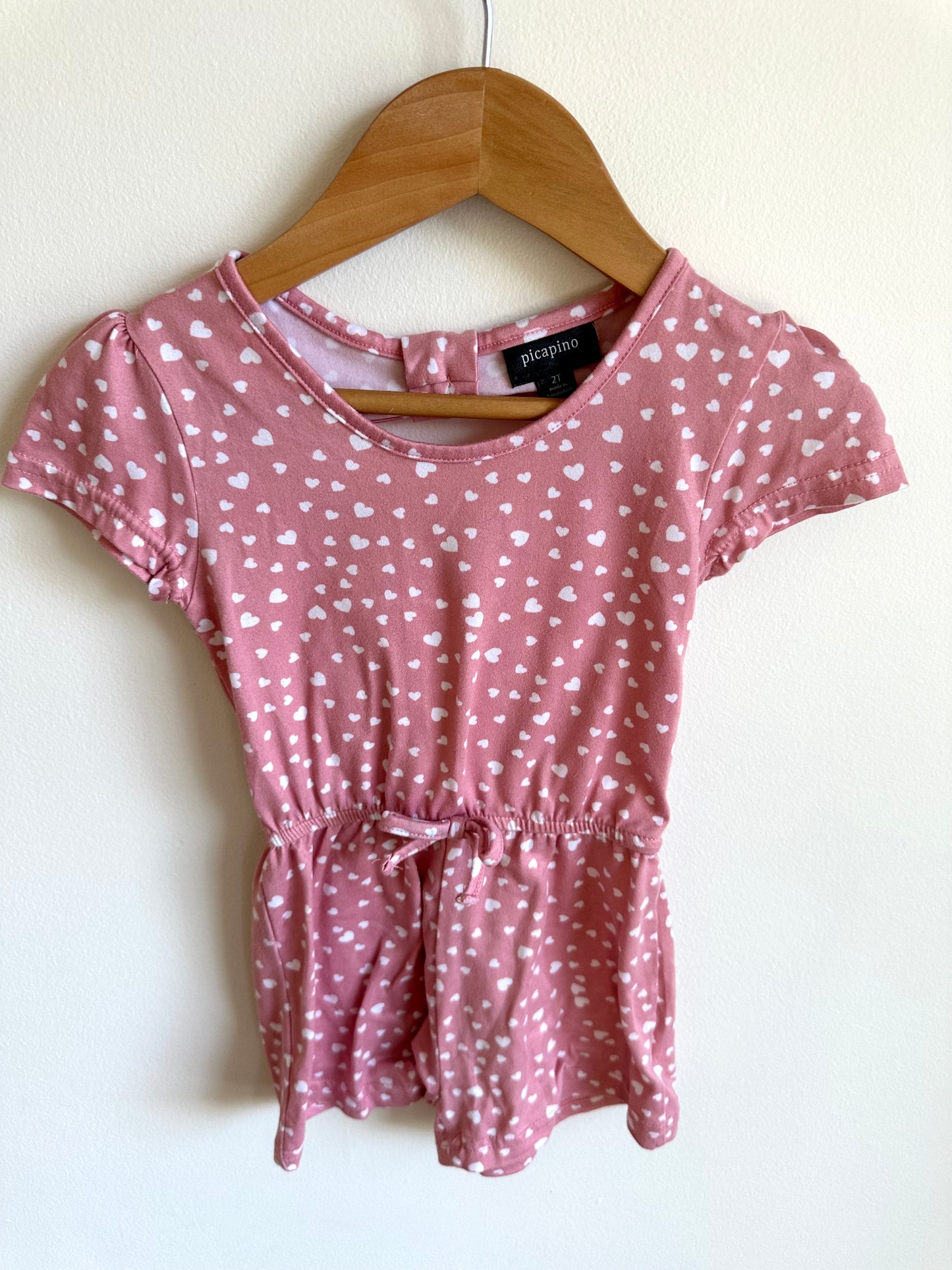 Pink Heart Romper / 2T