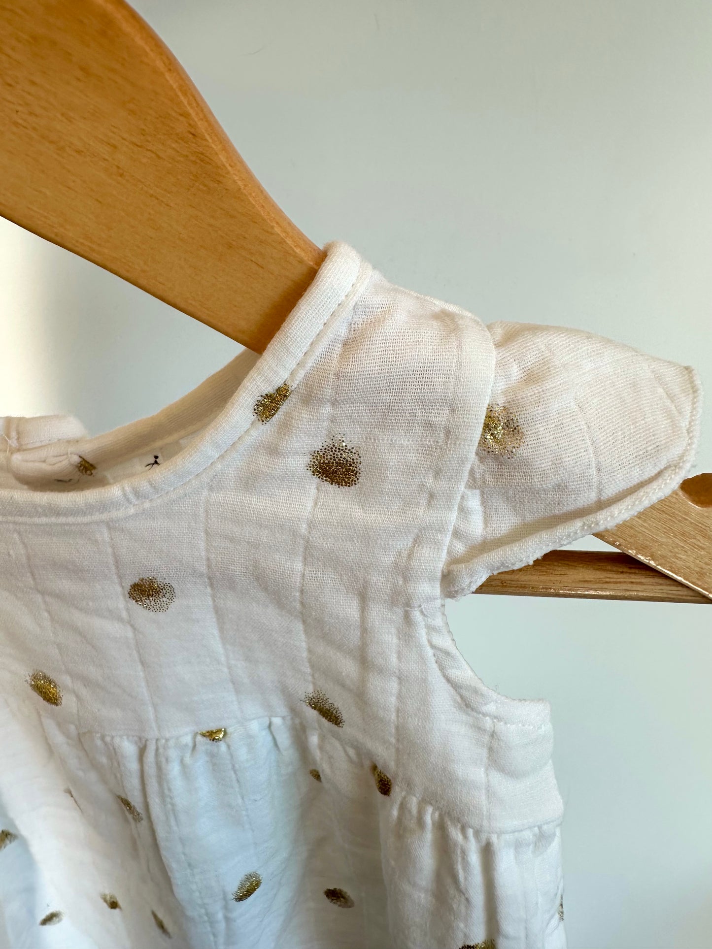 Aden + Anais Gold Dots Dress (With Tags) / 9-12m
