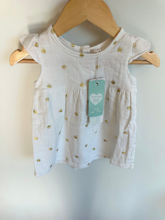 Aden + Anais Gold Dots Dress (With Tags) / 9-12m