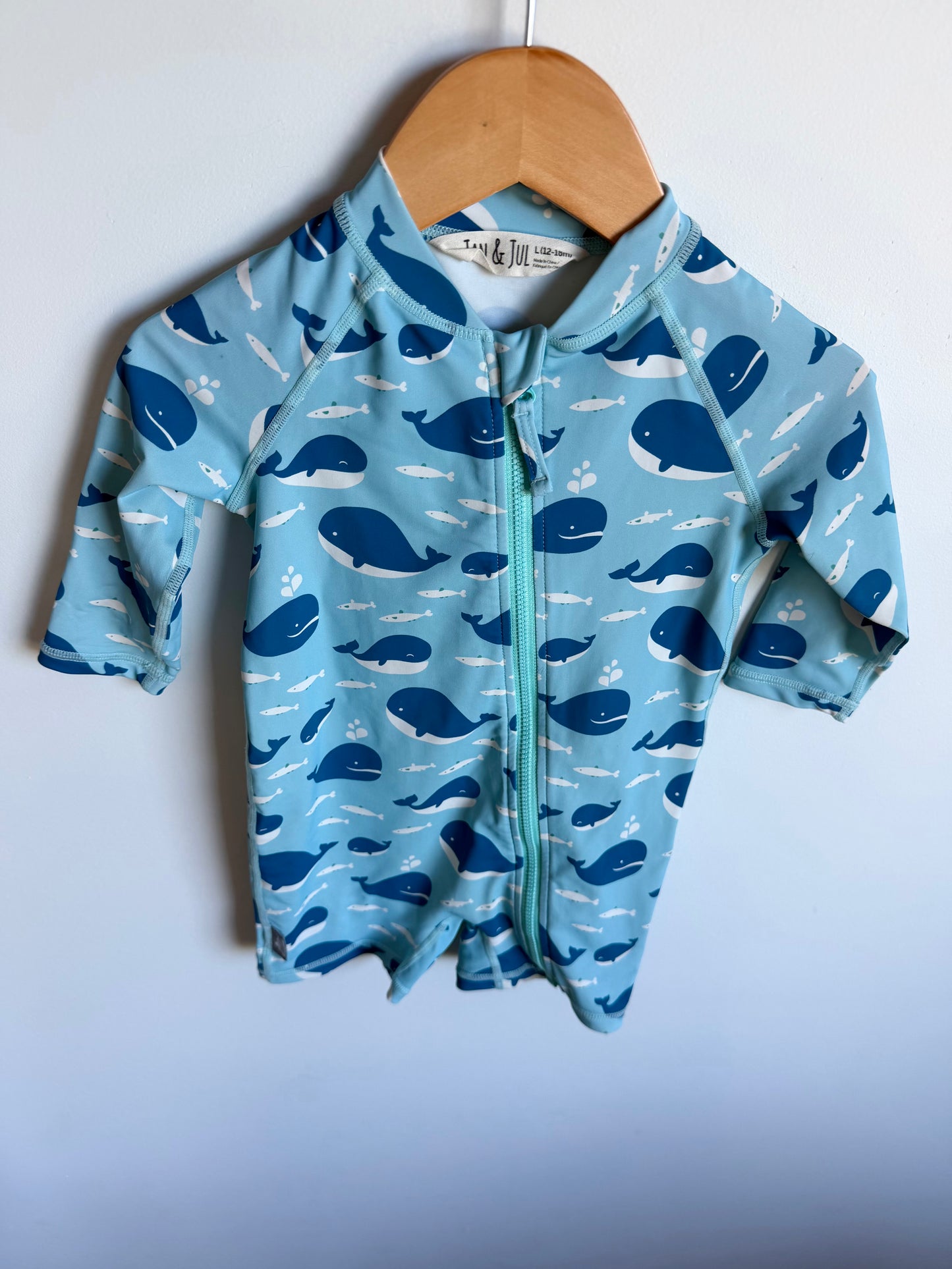 Jan & Jul Blue Whale Swimsuit / 12-18m