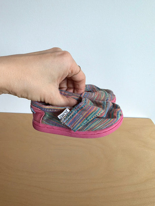Toms Multi Colored Pink Sole Shoes / Size 4 Toddler