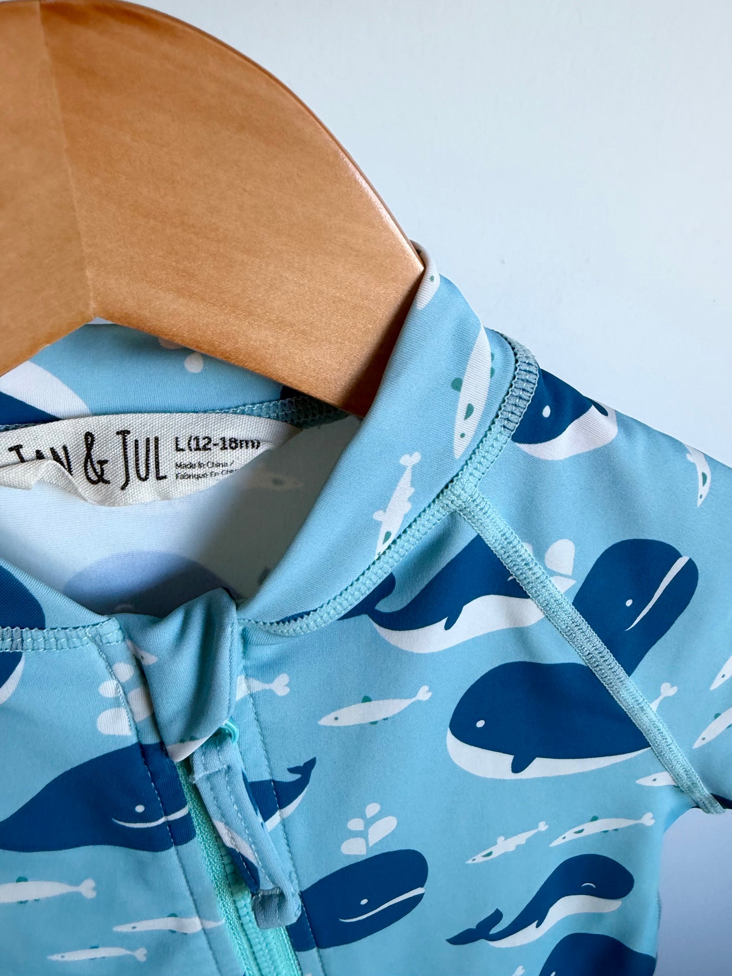 Jan & Jul Blue Whale Swimsuit / 12-18m