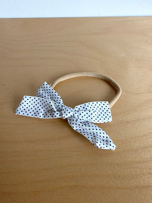 Polka Dot Nylon Bow Headband / 0-6m?