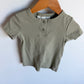 H&M Sage Ribbed T-shirt / 12-18m