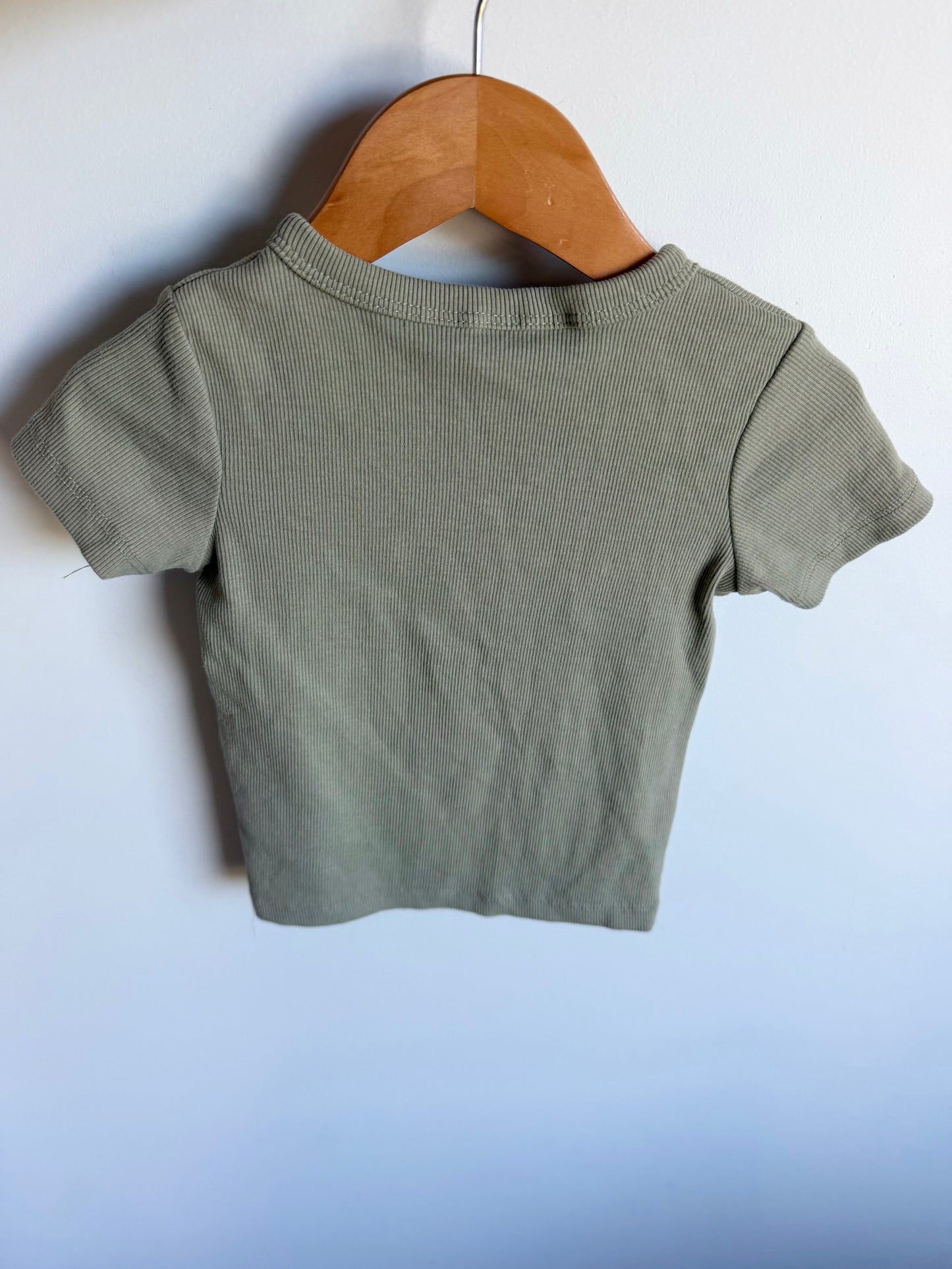 H&M Sage Ribbed T-shirt / 12-18m