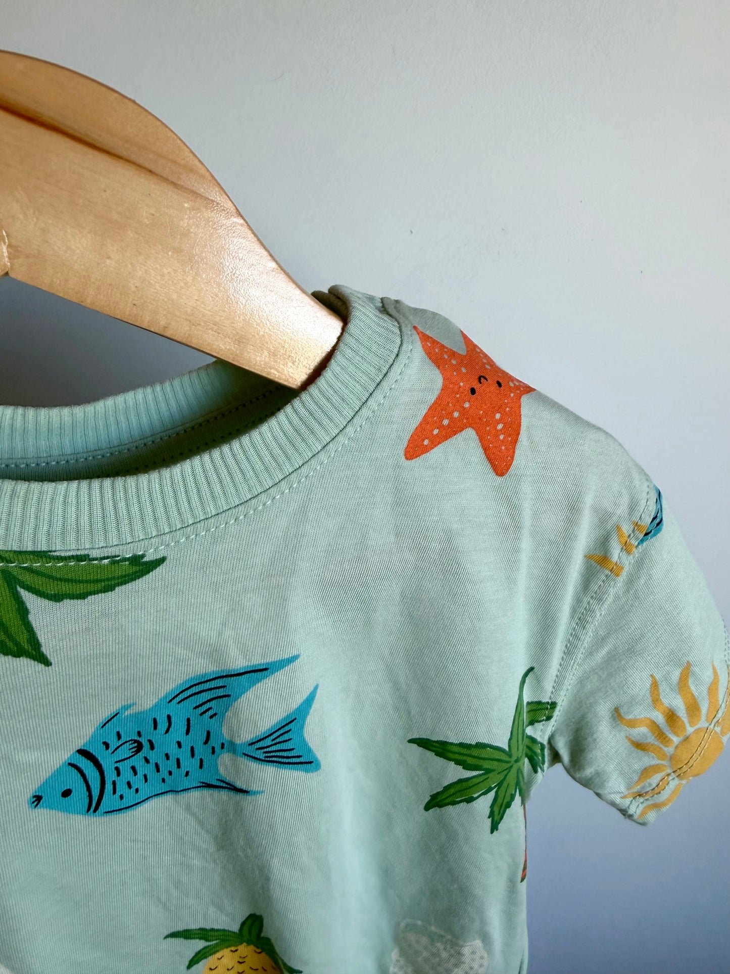 H&M Teal Fish T-shirt / 12-18m