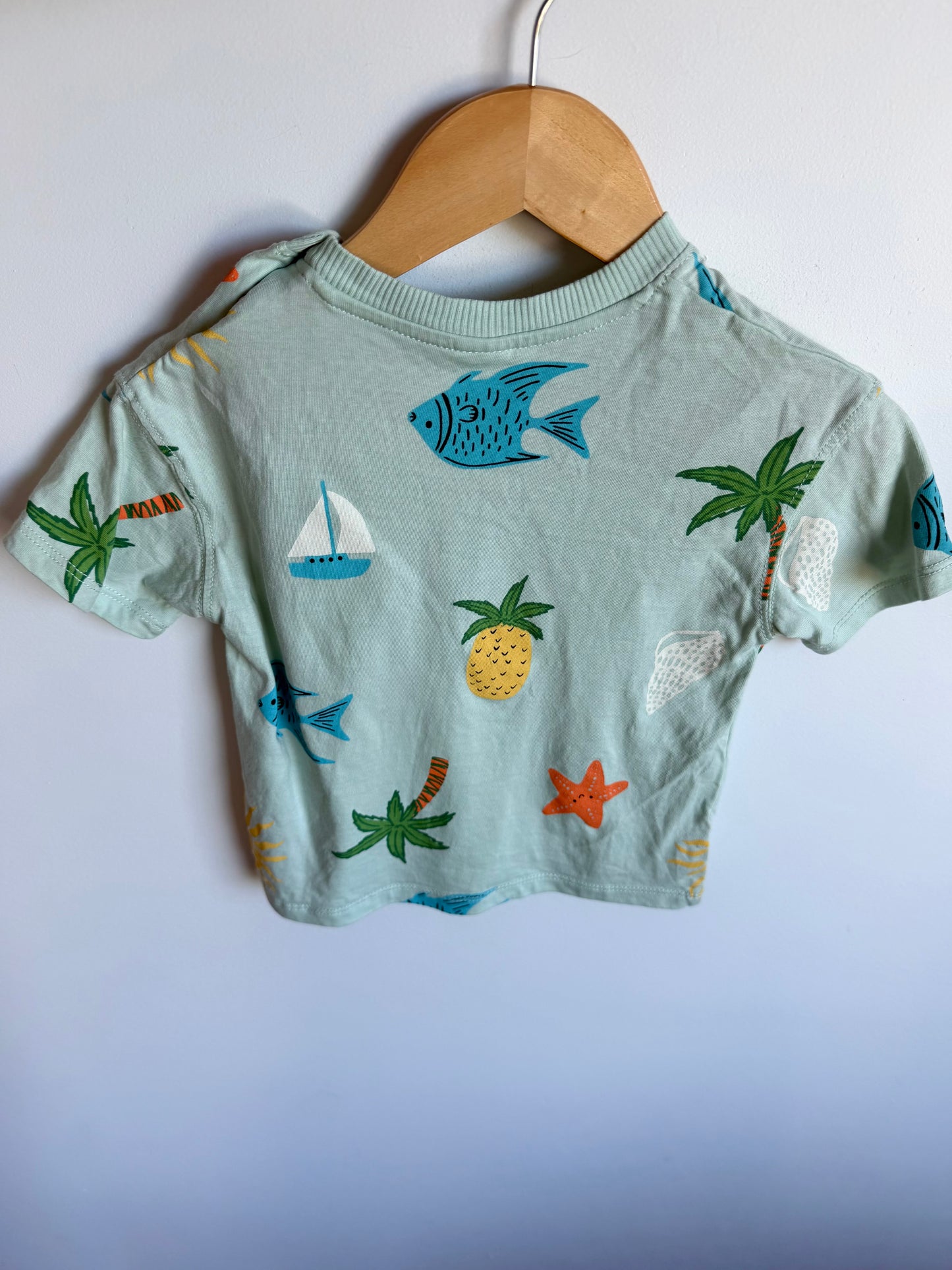 H&M Teal Fish T-shirt / 12-18m