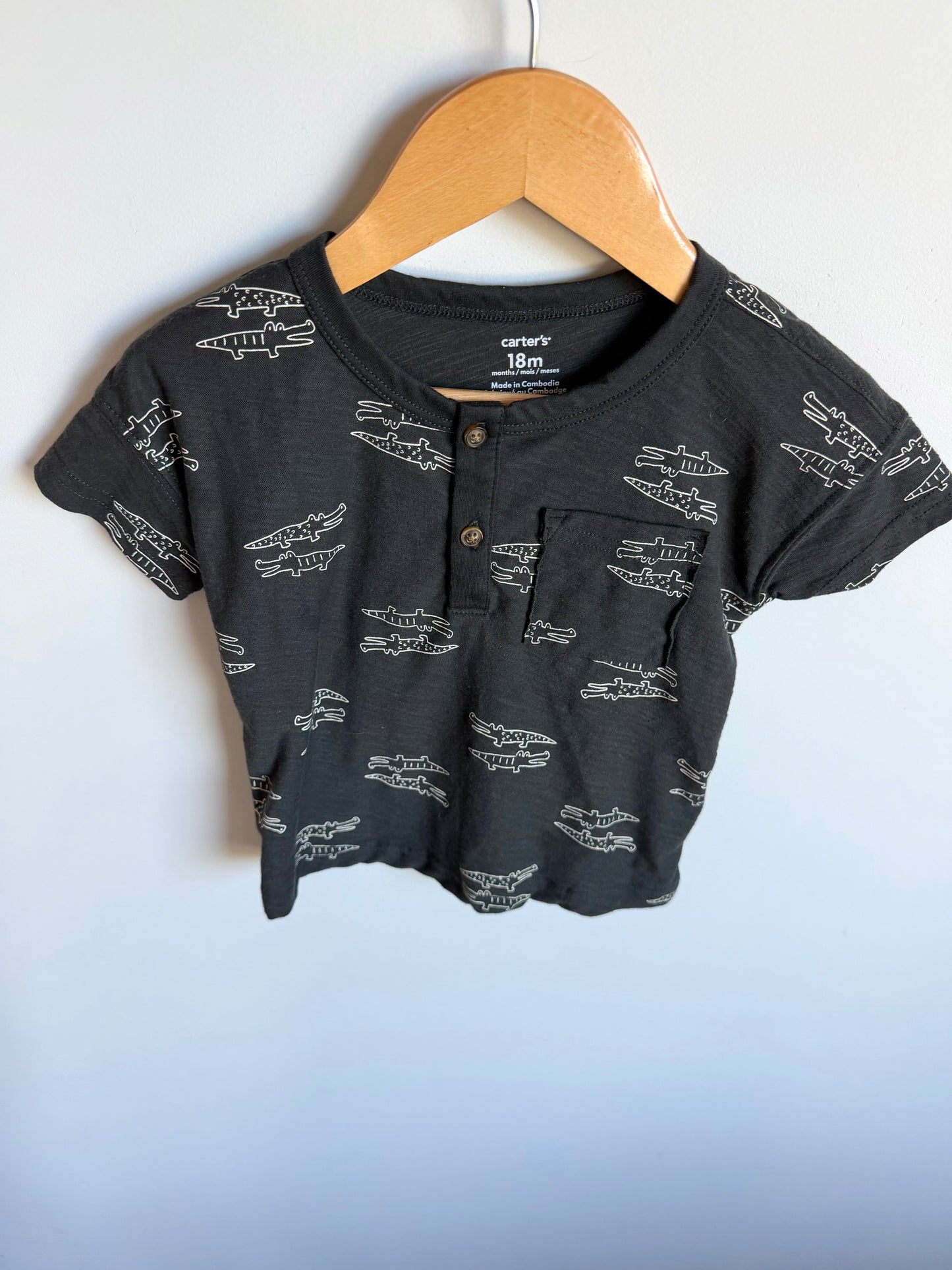 Charcoal Grey Crocodile T-shirt / 18m