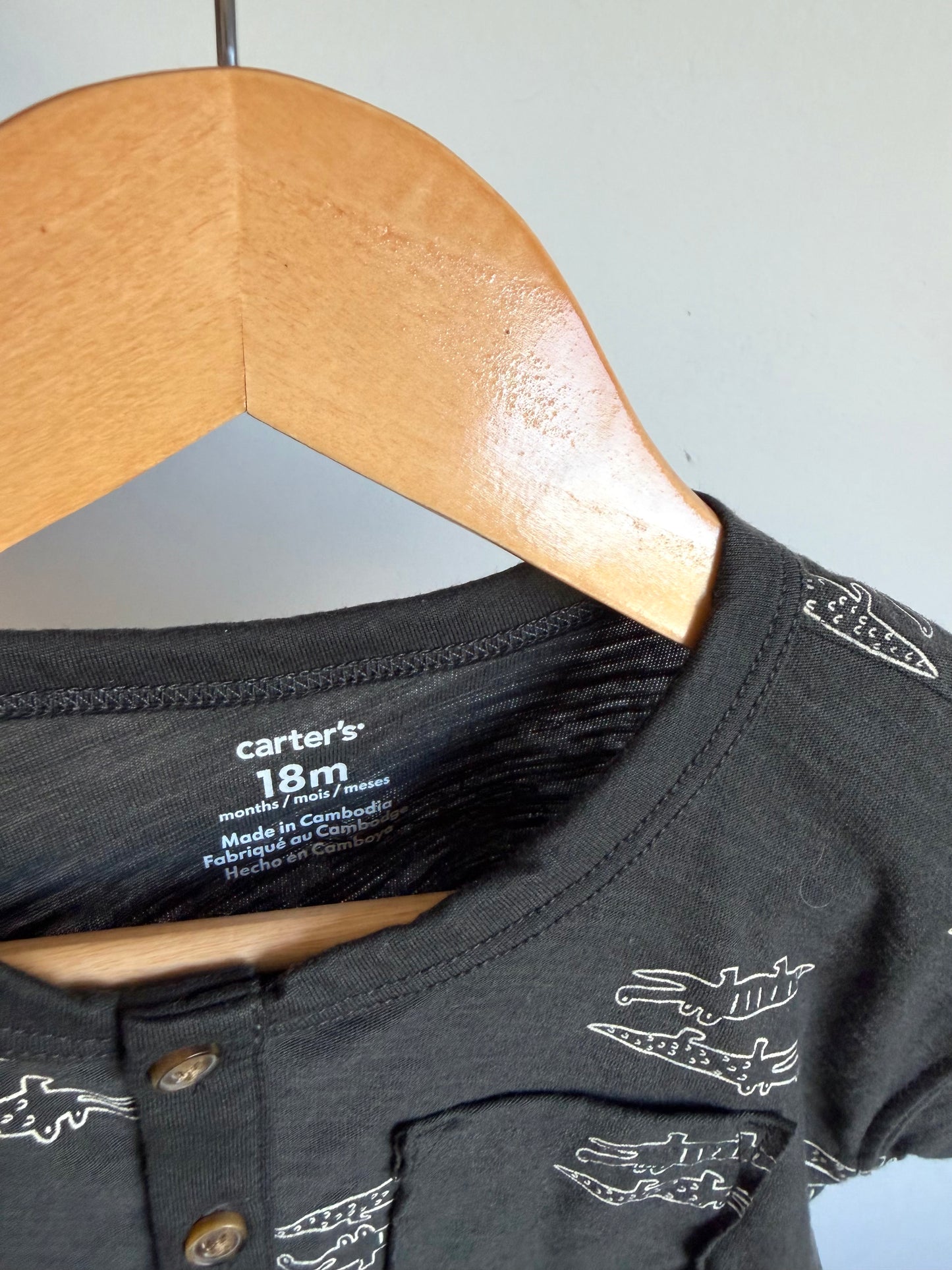 Charcoal Grey Crocodile T-shirt / 18m
