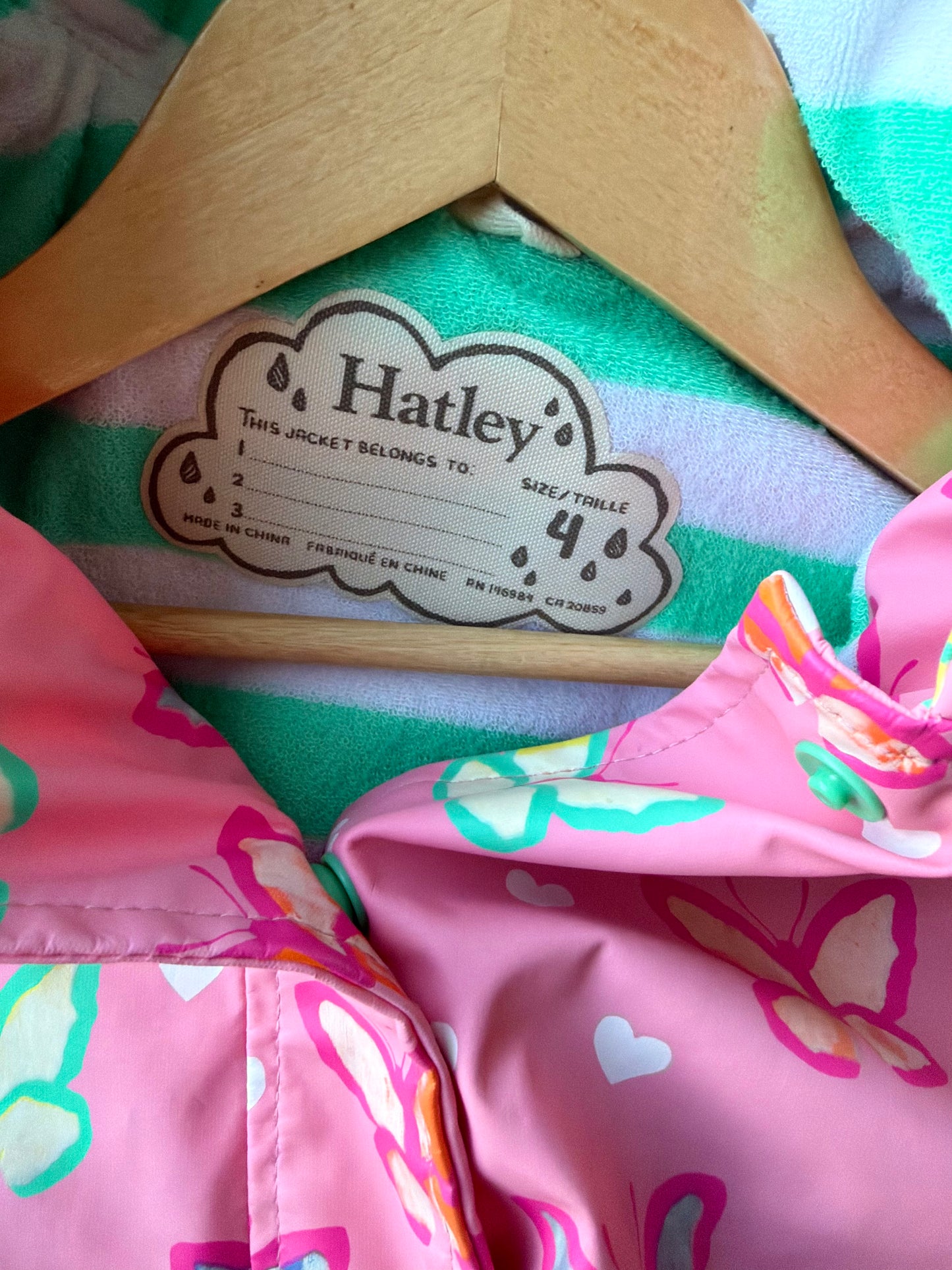 Hatley Pink Butterfly Jacket / 3-4T