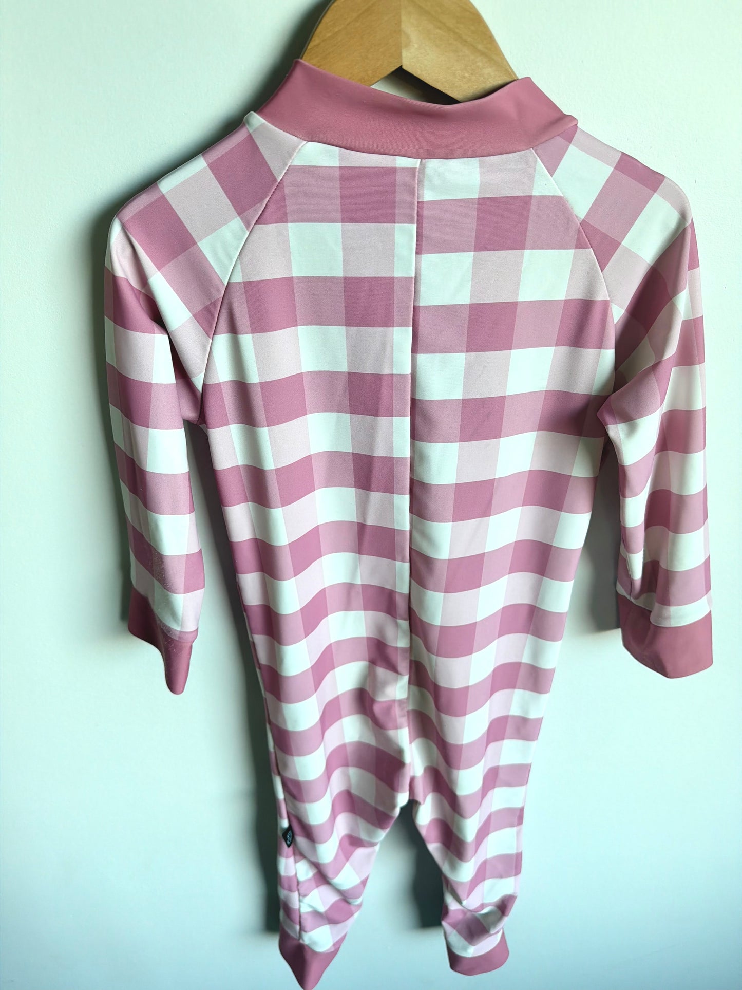 Honeysuckle Pink Checkered Full Body Swimsuit (PLAY) / 3T
