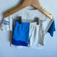 Zara Green + Blue Colour Block T-shirt + Shorts Set (PLAY) / 18-24m