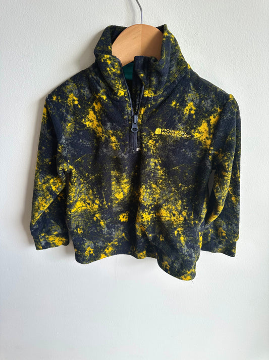 Half Zip Yellow + Black Sweater / 3-4T