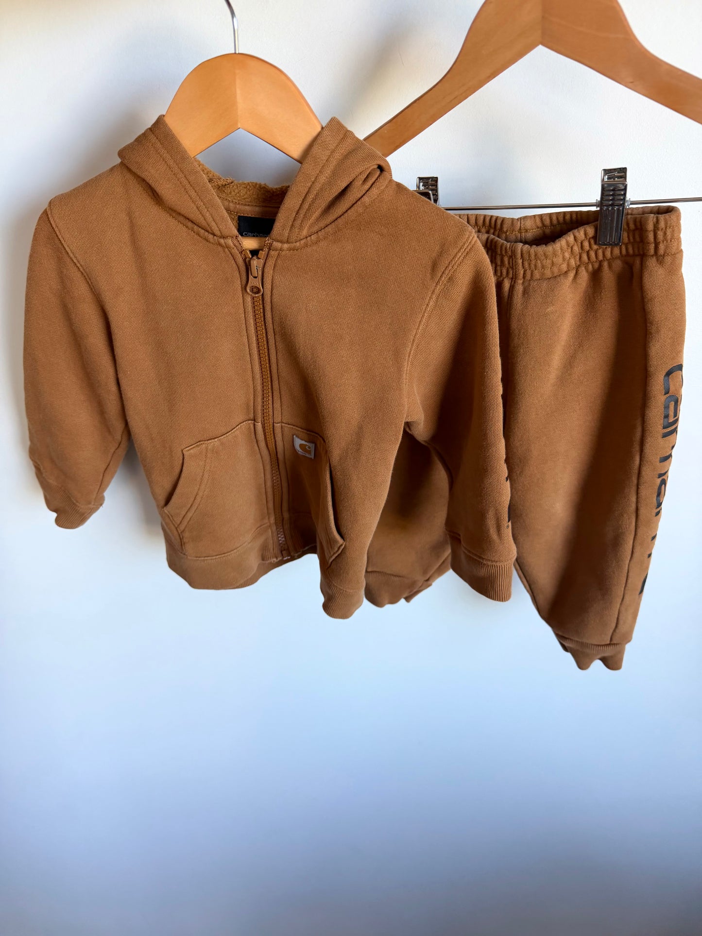 Carhartt Tan Hoodie + Joggers Set / 2T