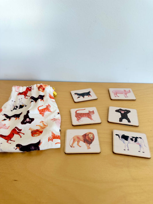 Set of Wooden Animal Cards
