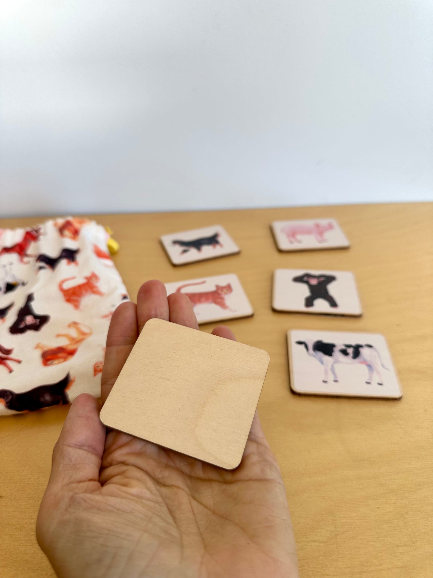 Set of Wooden Animal Cards