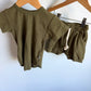 Fellow Human Olive Ribbed T-shirt + Shorts Set / 2T