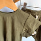 Fellow Human Olive Ribbed T-shirt + Shorts Set / 2T