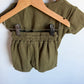 Fellow Human Olive Ribbed T-shirt + Shorts Set / 2T