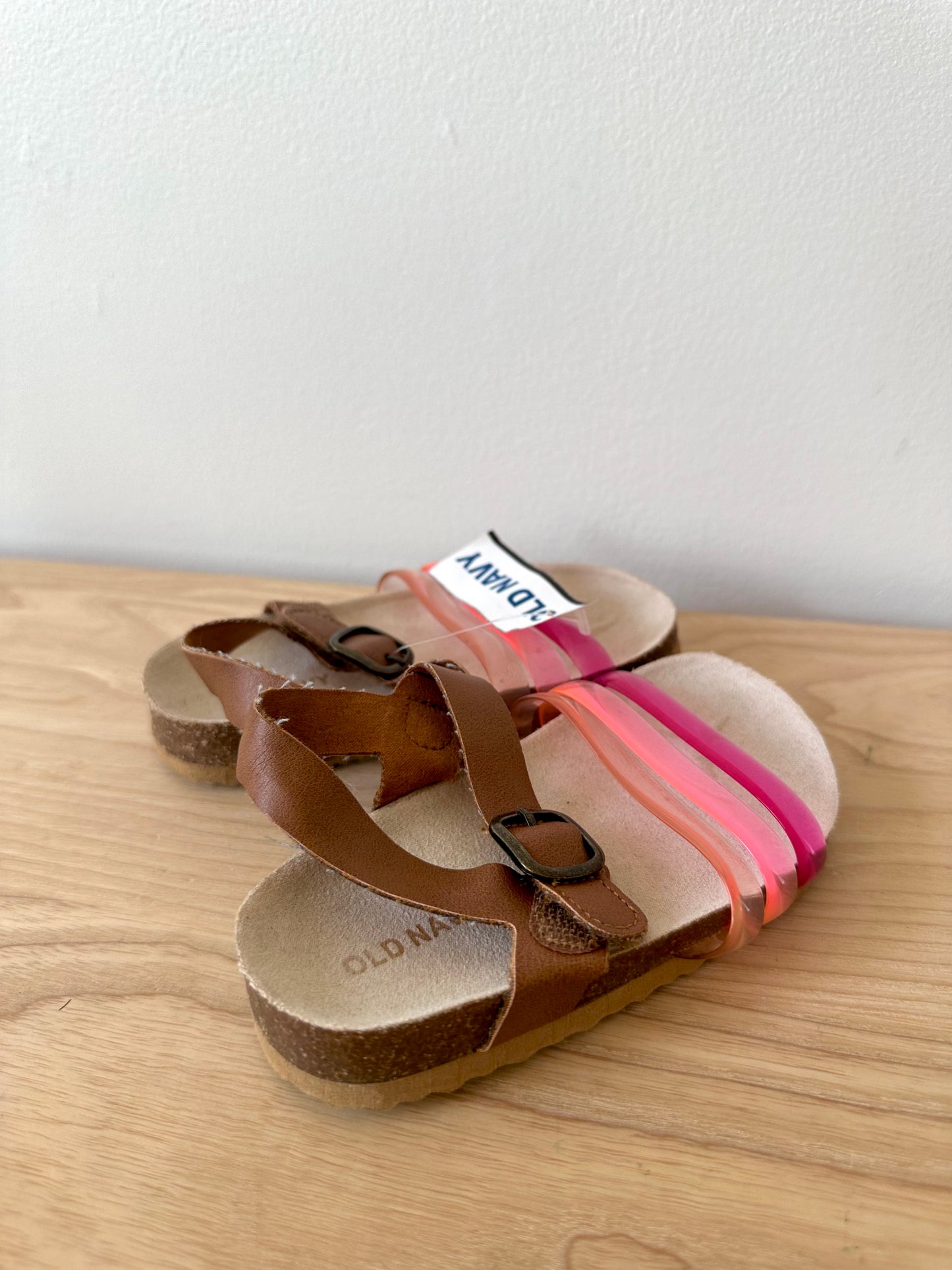 Brown + Pink Sandals (With Tags)/ Size 7 Toddler