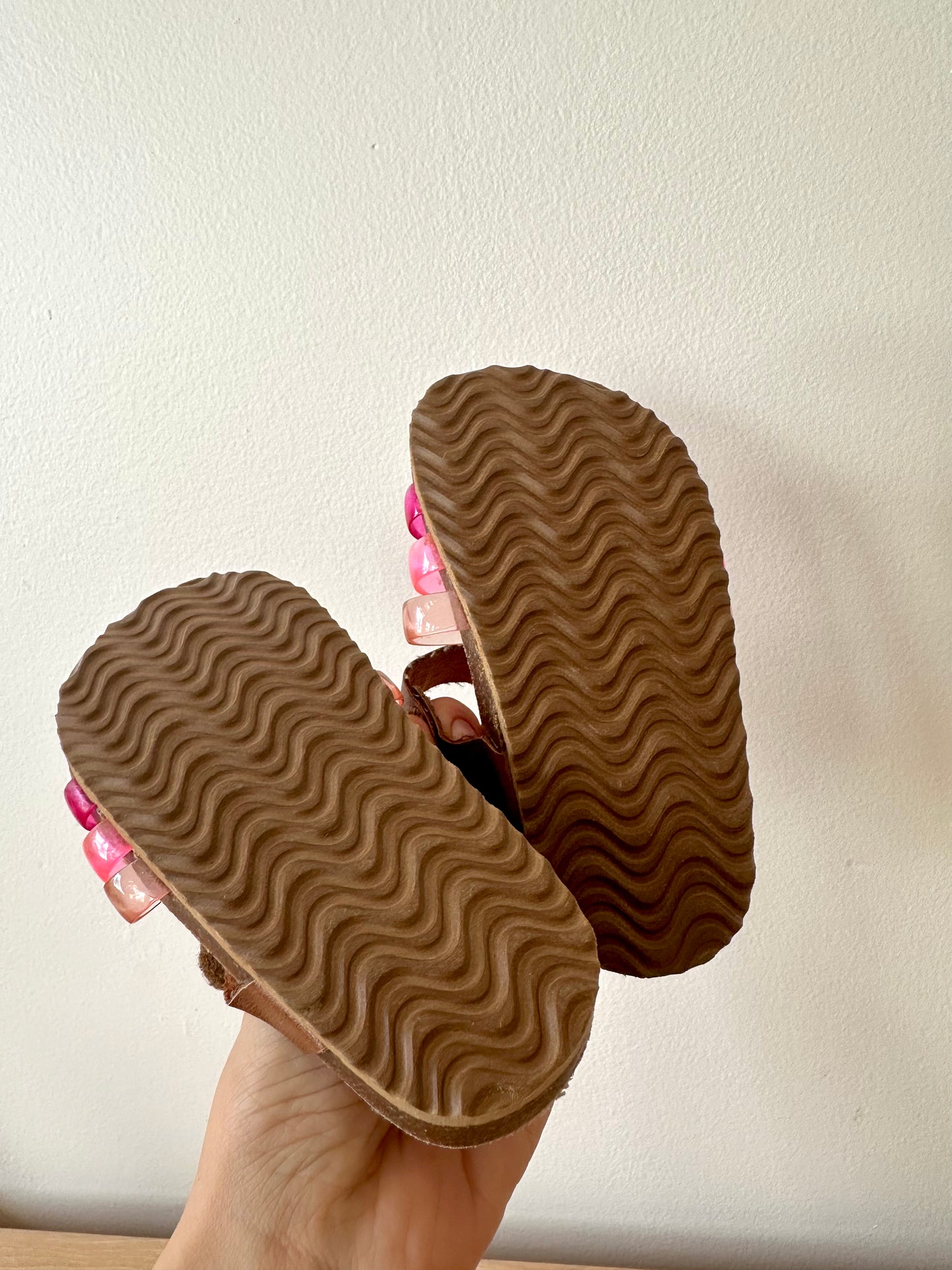 Brown + Pink Sandals (With Tags)/ Size 7 Toddler