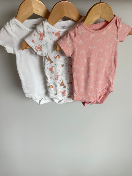 Pink Rainbow Bodysuit Set (3) / 3-6m