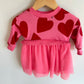 Pink Hearts Sweater Dress with Tulle / 12m