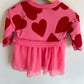 Pink Hearts Sweater Dress with Tulle / 12m