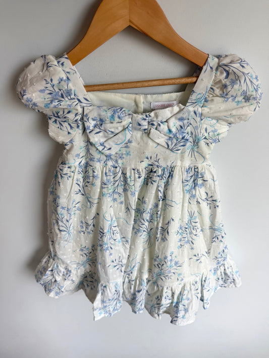 Blue Floral Dress (With Tags) / 3T