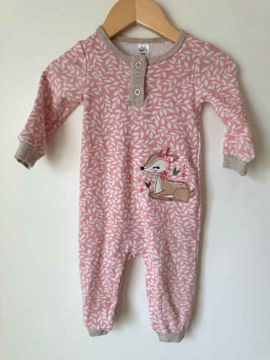 Deer Waffle Knit Jumpsuit / 12m